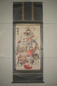 景文 绘画 七福神（印刷品，规格：144CM*54CM）