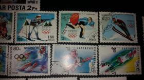 50枚外国冬季奥运会邮票，票面精美，无重复！请注意图片及说明