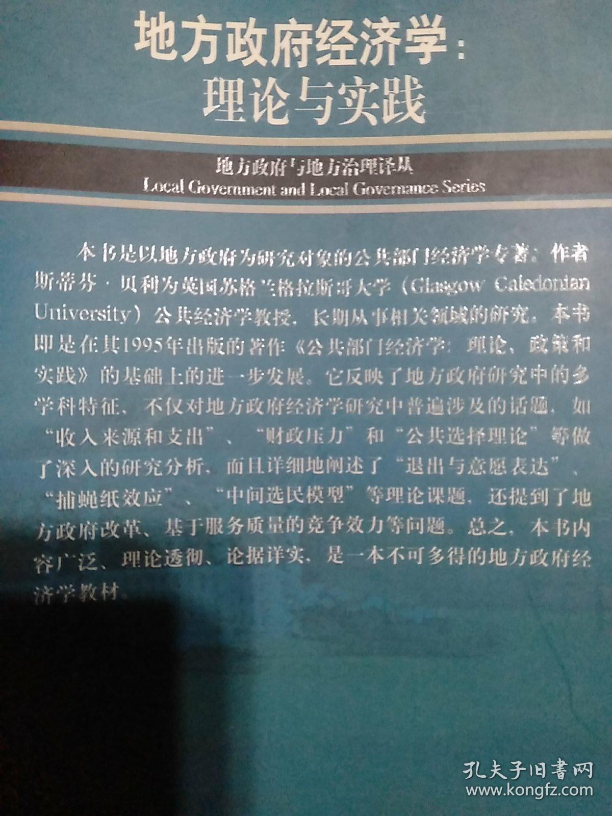 地方政府经济学：理论与实践