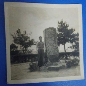 民国无锡鼋头渚石碑老照片一张