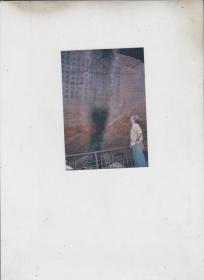 江西画报社照片：一老人观看石壁上的字