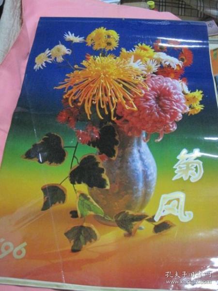 1996年 挂历  塑膜 菊风 [48X70]