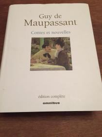 【莫泊桑法语原版精装厚册小说集】 Guy de Maupassant （contes et nouvelles）  （精美原版带原版函套）