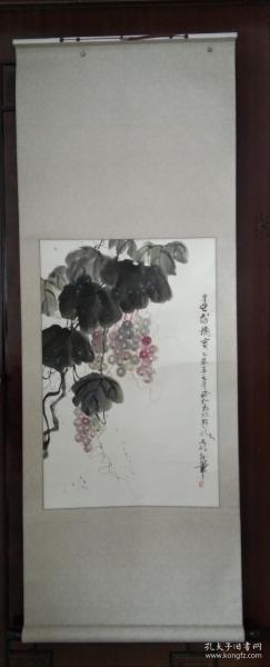 河南南阳著名画家 石鸿(张金平)精美国画《春华秋实◆葡萄图》