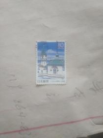 外国邮票 日本庙宇图案