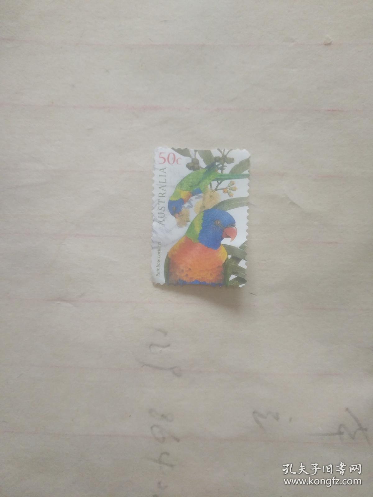 外国的邮票 鹦鹉图案