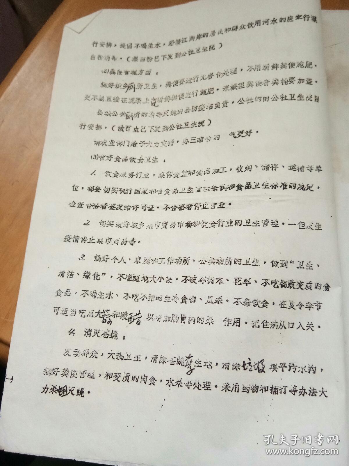 1981年峡江县付霍乱防治领导小组资料  油印本