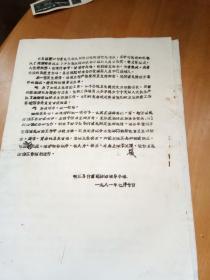 1981年峡江县付霍乱防治领导小组资料  油印本