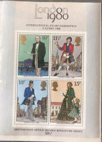 英国邮票：1980年伦敦国际邮展小全张