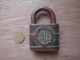 古董锁、西洋物品--YALE铜锁--全为铜质（重309克）