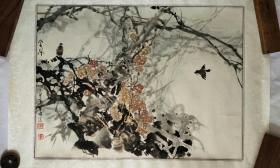 广西美术家协会会员 李兆宗写意花鸟画 国画—《金凤》