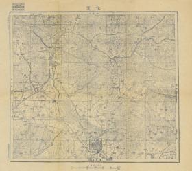 【提供资料信息服务】民国三十六年年(1947年）《张家口老地图》图题为《宣化》（原图复制），（全图包含宣化一部、万全一部、龙关县（赤城）一部、崇礼一部，张家口宣化万全龙关县赤城崇礼老地图）四至范围请看图左上角分幅表。全图绘制详细，比例尺十万分之一，晋察冀军区司令部印制、此图种非常稀少。张家口、宣化等县地理地名历史变迁史料。