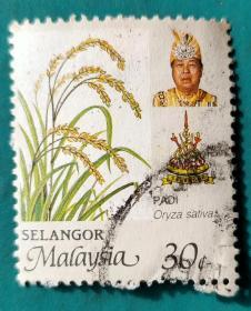 马来雪兰阿州水稻邮票