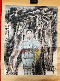 王毅，中美协会员水墨一副，陈毅诗思，87×67cm