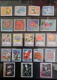 100枚外国鲜花类邮票，票面精美，无重复！请注意图片及说明