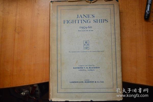 英文！《JANE`S FIGHTING SHIPS 1959－60》  简氏军舰年鉴   8开本横版硬精装560页铜版纸厚图册  上世纪50年代末世界各国海军大图集