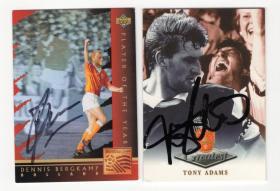 阿森纳传奇队长 托尼·亚当斯（Tony Adams）及 博格坎普（Dennis Bergkamp）亲笔签名球星卡 两张一组