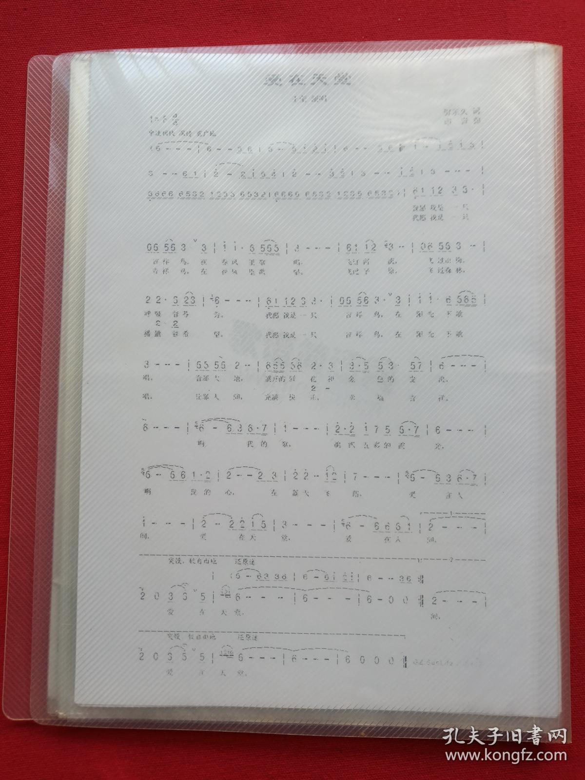 《歌曲谱》一本2010年之后（爱在天堂、节日欢歌：王莹，天亮了：韩红，烛光里的妈妈：范琳琳，玫瑰玫瑰我爱你，失落沙洲：徐佳莹，rolling in zhe deep，昨日重现，啊中国的土地，围绕着我崇拜的人儿，献身艺术献身爱情：托斯卡，乡音乡情，二月里见罢到如今）十三首