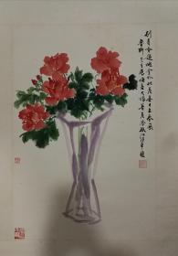 海派著名画家  合作画  江理平  张大根  梅若   鲁刚