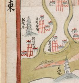 【提供资料信息服务】清道光《龙游县图》（龙游老地图、龙游县老地图）绘制县城、山川、河流、关卡。上方盖龙游县印一方。龙游县地理地名历史变迁史料。原图高清复制。裱框后，风貌佳。