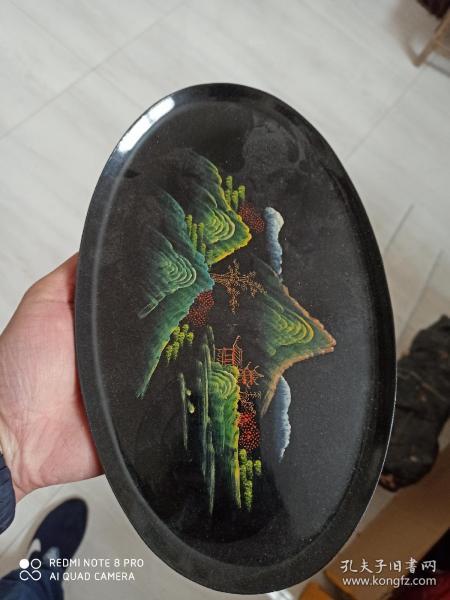器画，山水盘。