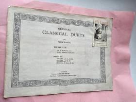 欧洲乐谱，经典二重奏，19世纪英国印刷，附欧洲经典藏书券。