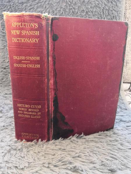 1945年 APPLETON'S NEW ENGLISH-SPANISH AND SPANISH-ENGLISH DICTIONARY BY ARTURO CUYAS 22X15X6CM