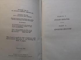 1945年 APPLETON'S NEW ENGLISH-SPANISH AND SPANISH-ENGLISH DICTIONARY BY ARTURO CUYAS 22X15X6CM
