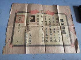 1951年辉县师范学校毕业证书（国旗毛像）当时是平原省