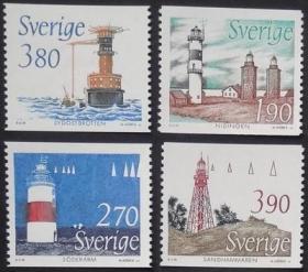 瑞典 1989 灯塔 邮票 马丁莫克雕刻