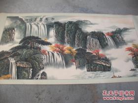 著名山水画家-孙大佑老挂轴-松壑听泉[保真迹]