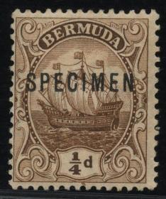 早期秘鲁帆船图加盖SPECIMEN样票一枚