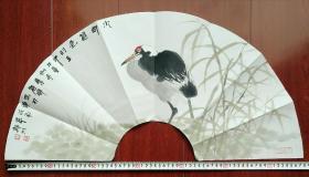 著名画家孙庭辉作品(扇面，水乡秋色)