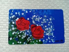 日本磁卡66  NTT卡 品名105 111-061 玫瑰花 盛开的玫瑰 日本电话卡