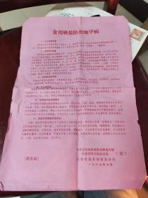 江西吉安地委  1987年 江西盐务局印发《食用碘盐防治地甲病》一张 宣传单一张