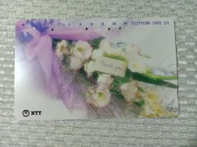 日本磁卡71 NTT卡 品名105 231-188 日本电话卡 樱花 Thank you 谢谢