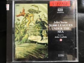jules verne儒勒凡尔纳《海底两万里》英文原版有声读物，双张cd