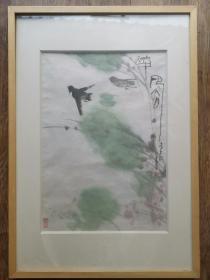 山东著名画家李山国画一幅，尺寸68*45厘米，保真！