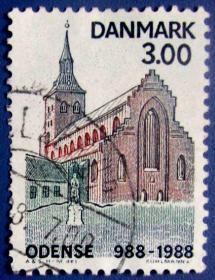 欧登塞教堂--丹麦邮票--早期外国邮票甩卖--实拍--包真