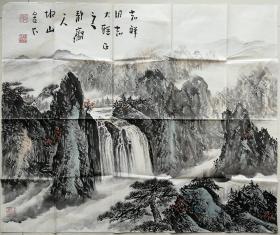 中书协理事，海军美术书法院副院长，著名书法家张坤山早期精品山水国画作品