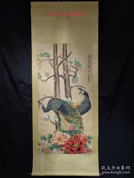 张熊手绘纸本花鸟画立轴，画工精细，装裱工整sgt邮费自理