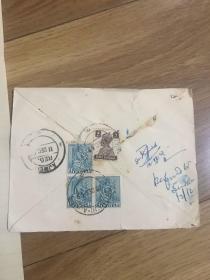 古典老邮票实寄封 有信