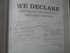 We Declare  Landmark Documents in Ireland's History 我们的声明 英文原版 16开精装 以图为准