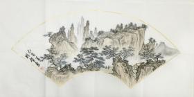 ❤【保真】【林智】中国书画家协会会员、手绘特价山水（69*34CM）1