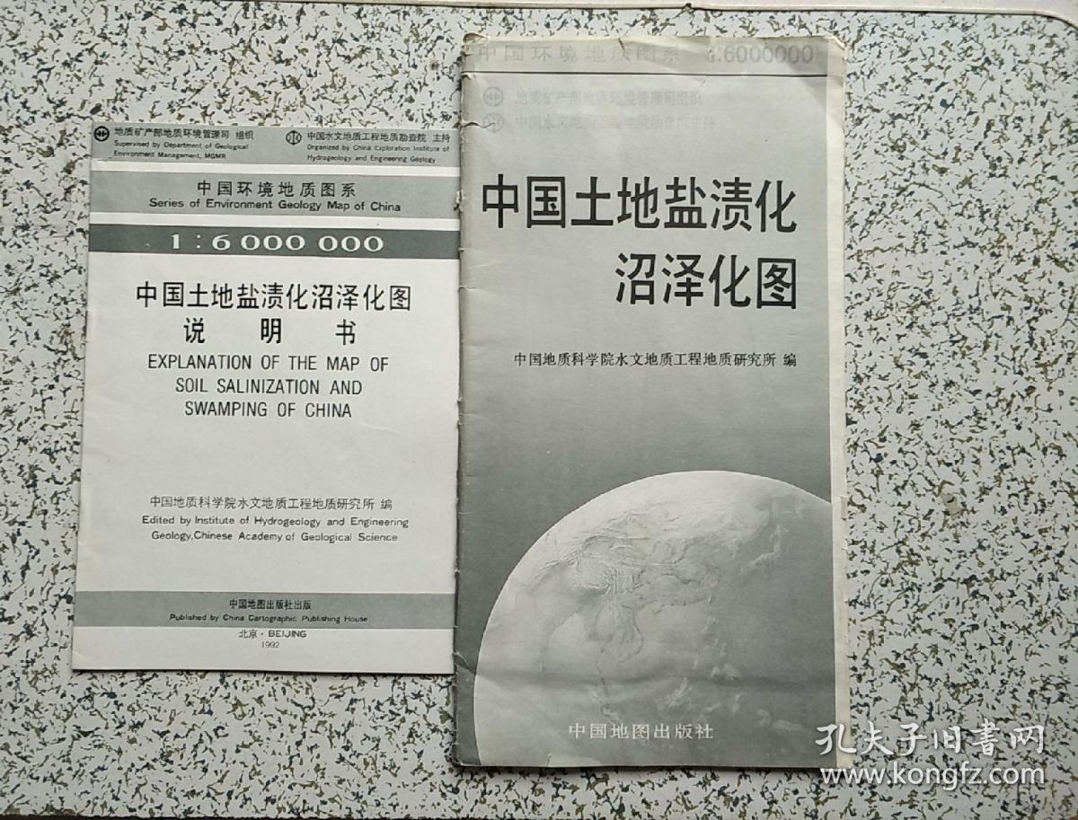 中国环境地质图系：中国土地盐渍化沼泽化图     附说明书