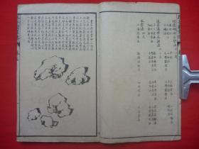 光绪13年石印线装*李笠翁先生论定*繍水王文乾摹古*吴县米煜题*苏裕勳谨书*王安节摹*《芥子园画传》*卷3（山石谱）一册！