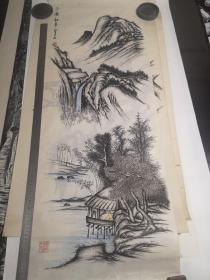 著名画家金石精品山水画一（120*44cm）