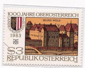 奥地利 1983 上奥地利1000年 韦尔斯城堡 邮票