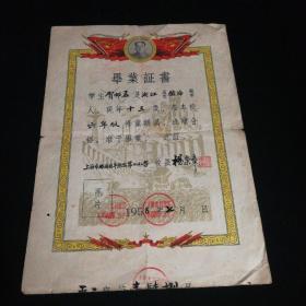 小学毕业证书（1958.7）