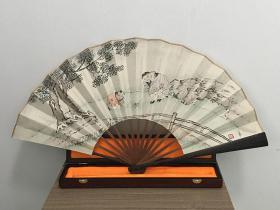 宣和典藏人物画单面折扇-童趣图05